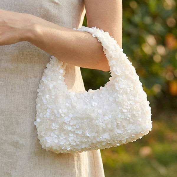 Ivory Sequin Hand Bag