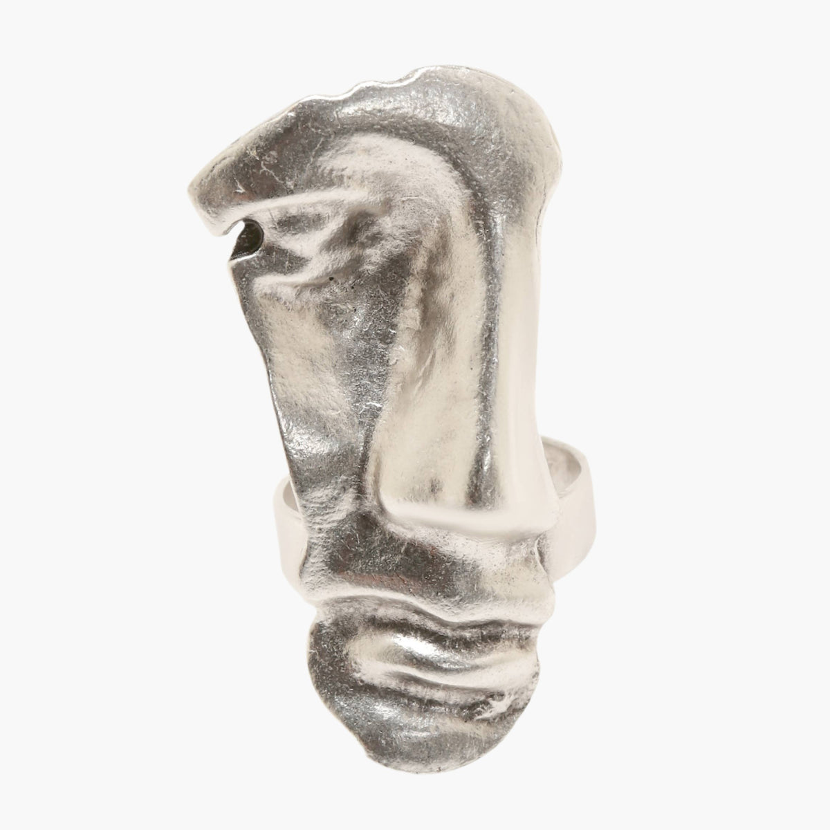 Handmade Face Sculpture Pewter Ring