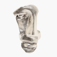 Handmade Face Sculpture Pewter Ring