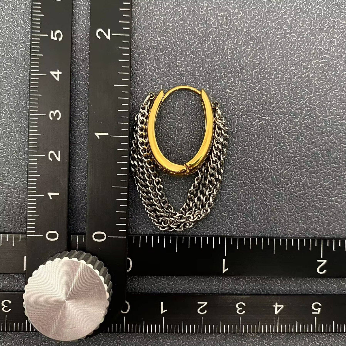 Chain Fringe 18K Gold Plated Hoop Earrings