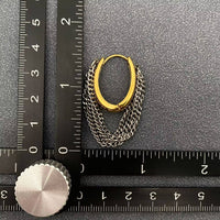 Chain Fringe 18K Gold Plated Hoop Earrings