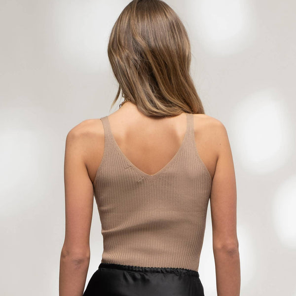 V Neck Sweater Knit Cami Top