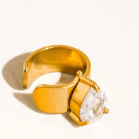Jessenia 18K Gold Plated Non-Tarnish Pear Crystal Cuff