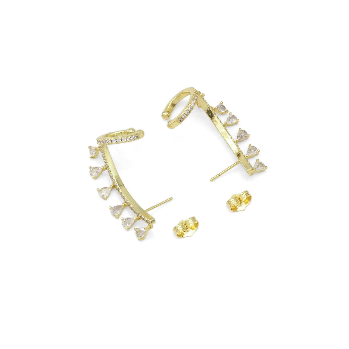 Gold Triangle Dangle Ear Climber