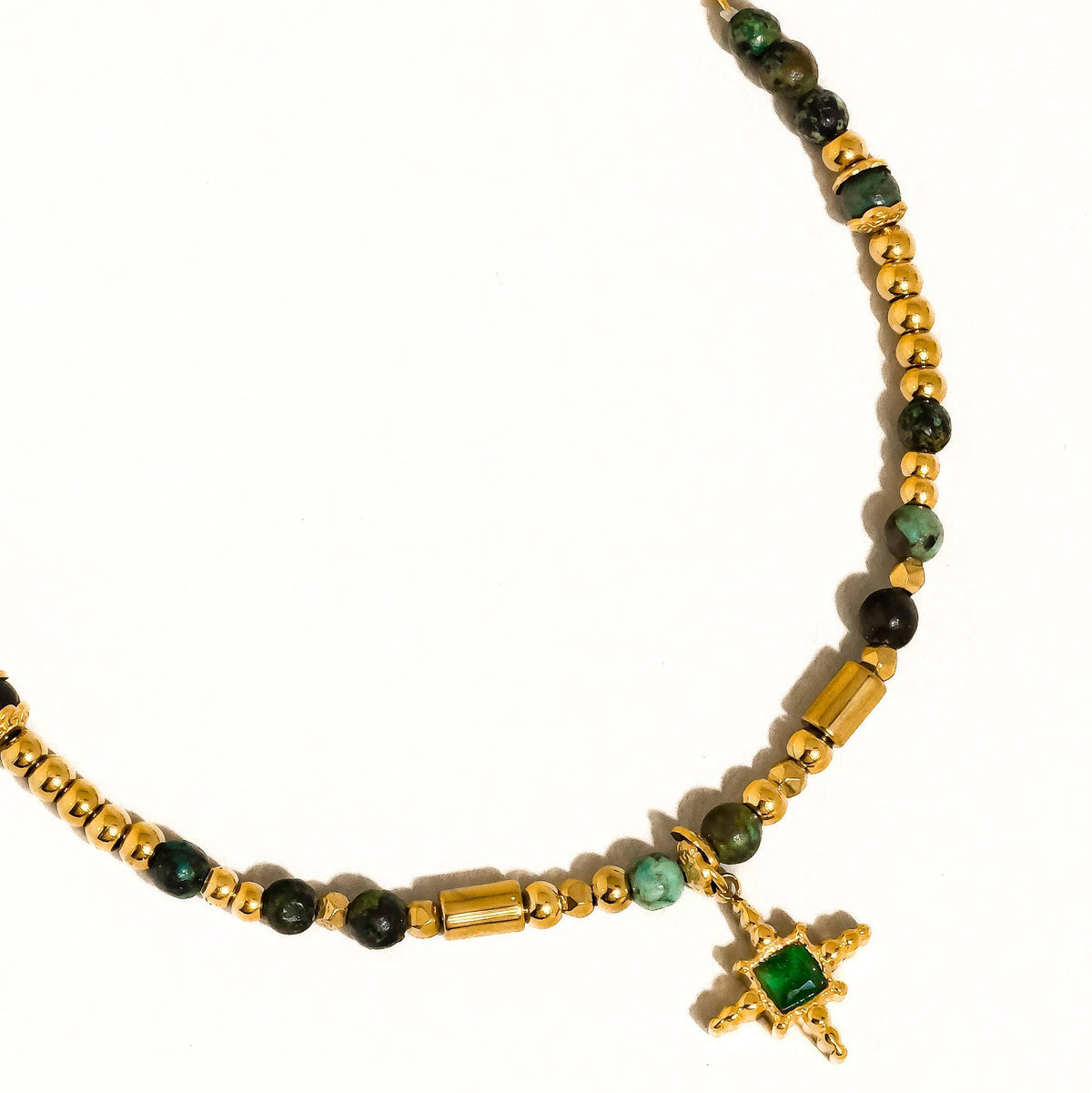 Irie 18K Non-Tarnish Beaded Green Gemstones Necklace