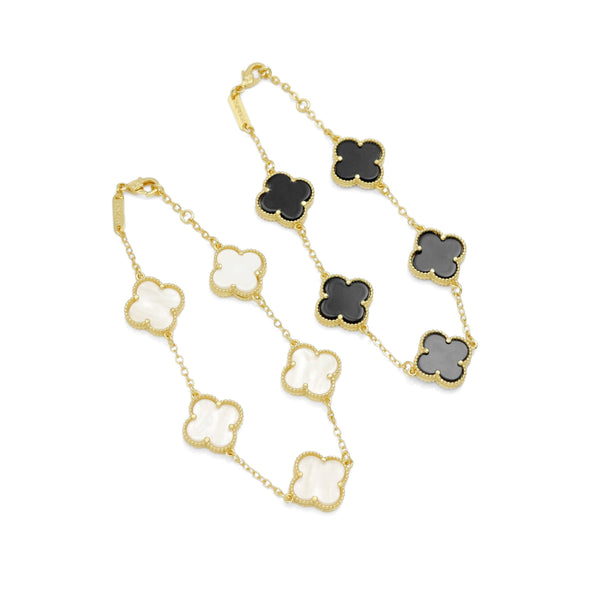 Enamel Flower Link Bracelet