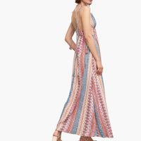Shoulder Tie Printed Maxi Dress