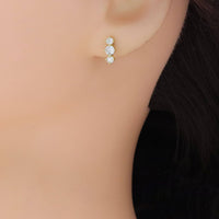Three Stone CZ Studs