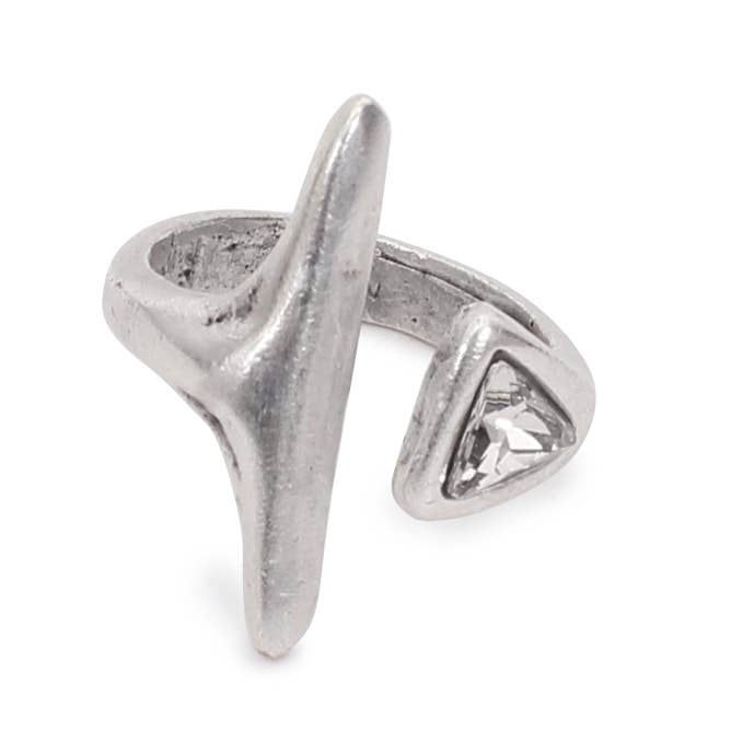 Handmade Clear Crystal Brass Ring