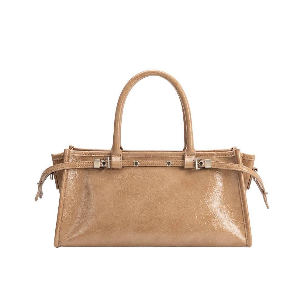 Melie Bianco Rhonda Tan Vegan Top Handle Bag