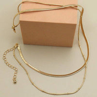 Double Snake Chain Layer Necklace