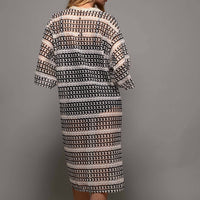 Geometric Crochet Kimono Sleeve Midi Cardigan