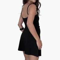 Heavy Rib Bodycon A Line Spaghetti Mini Dress