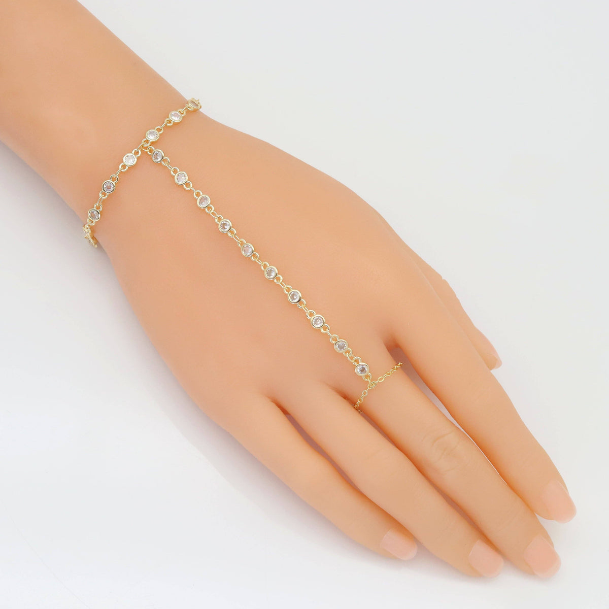 CZ Link Chain Hand Jewelry