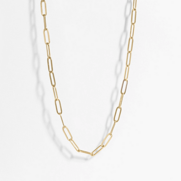 18K Gold Plated Paper Clip Necklace