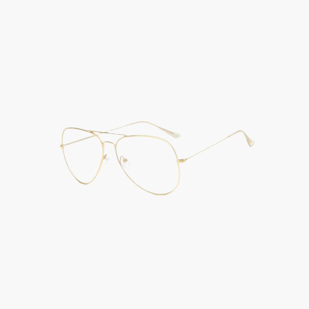 Gold Aviator Frame Blue Light Blocking Glasses