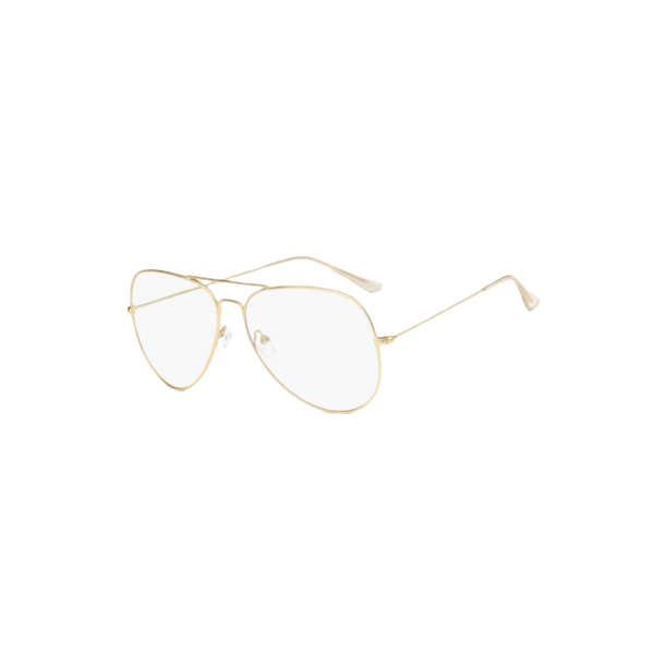 Gold Aviator Frame Blue Light Blocking Glasses