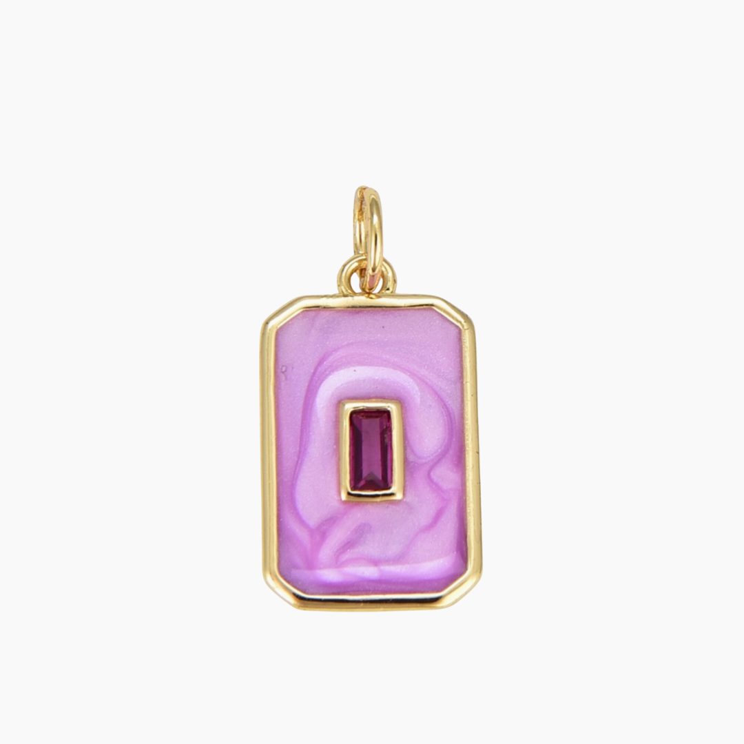 Enamel Baguette Tag Charm