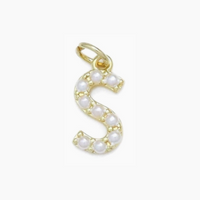 Pearl Initial Letter Charms