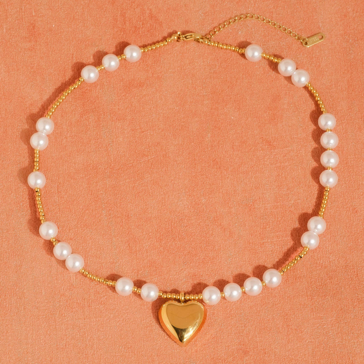 Galilea 18K Non-Tarnish Heart Pearl Necklace