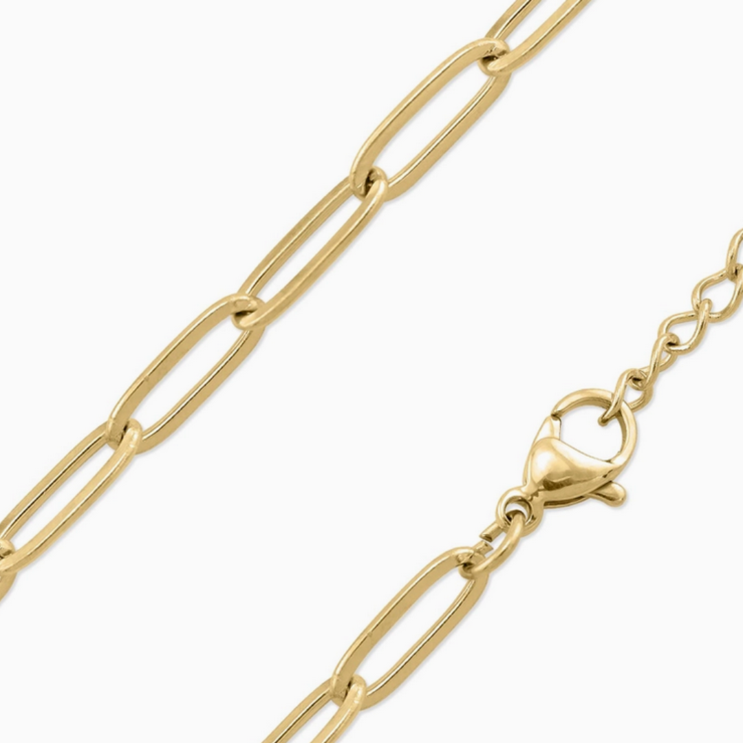 18K Gold Plated Paper Clip Necklace