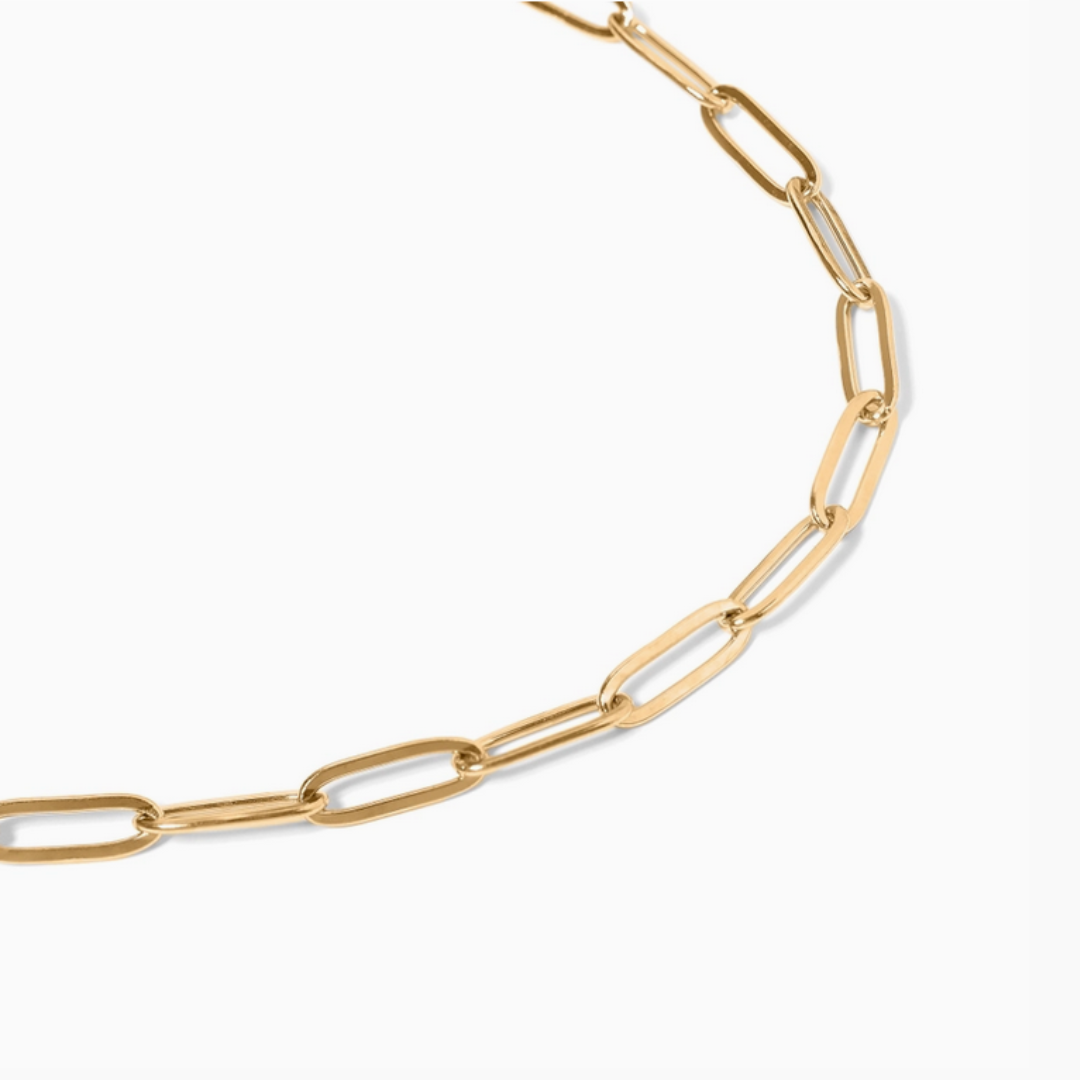 18K Gold Plated Paper Clip Necklace