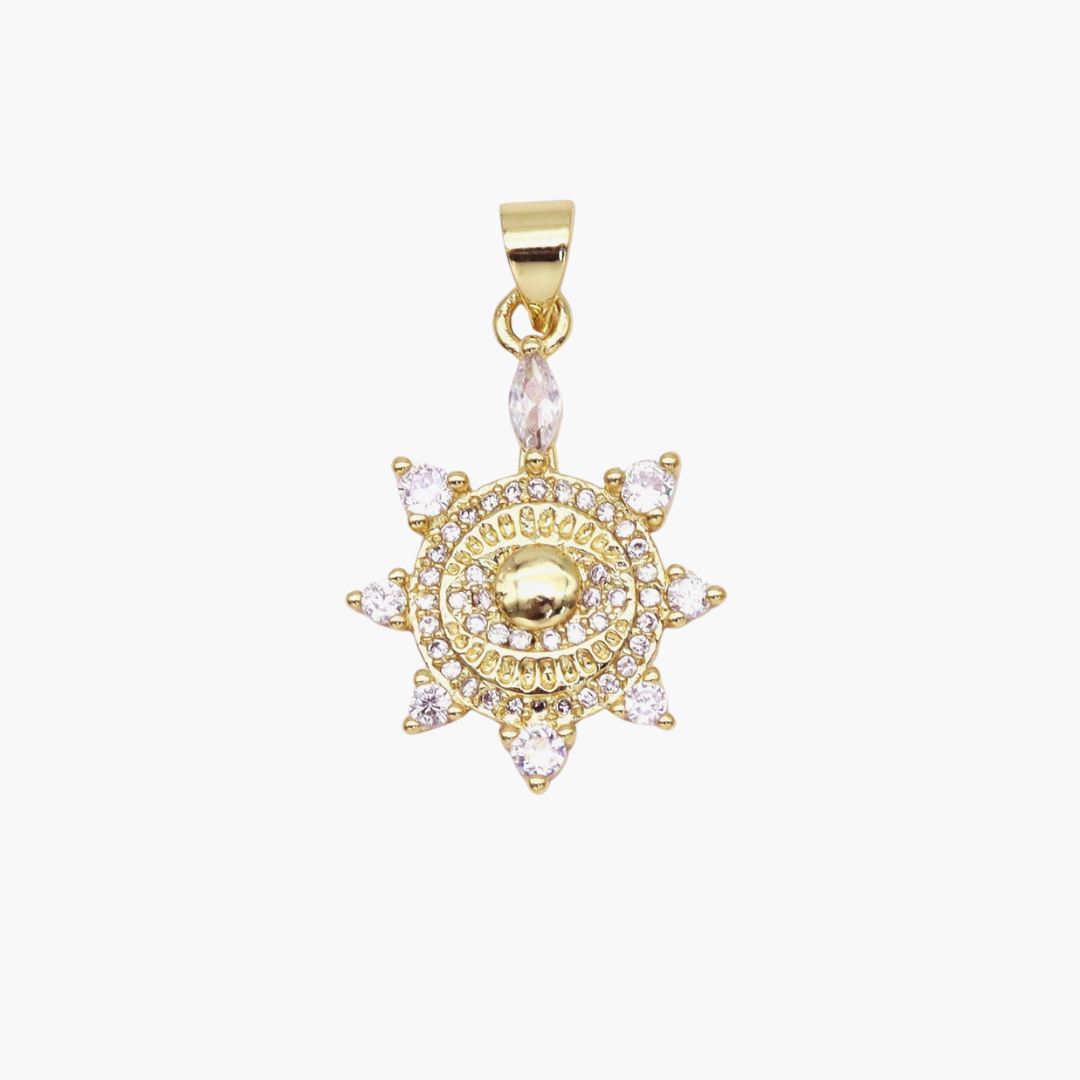 Gold Studded Medallion Evil Eye Charm