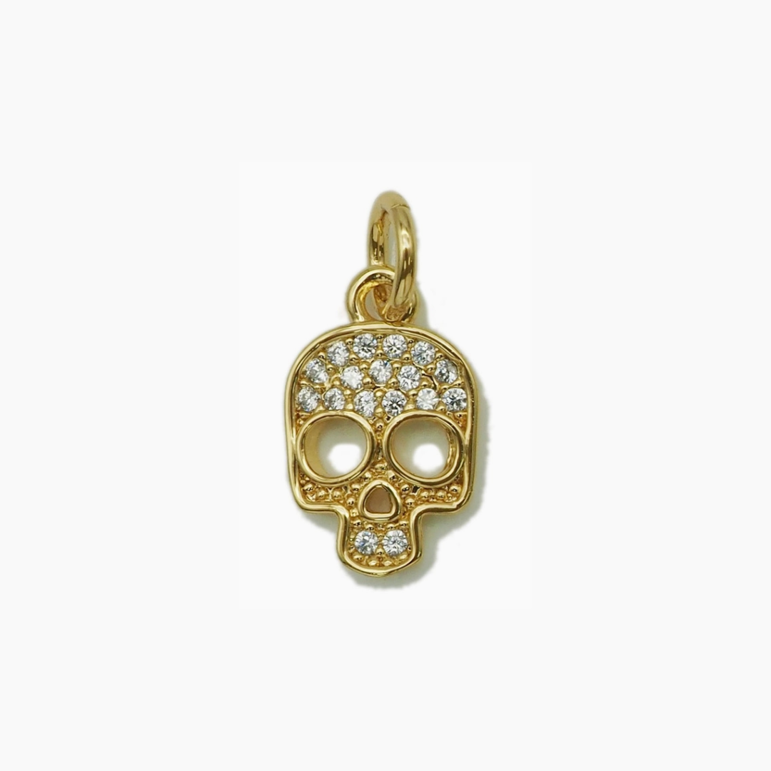 Micro Pave Skull Charm