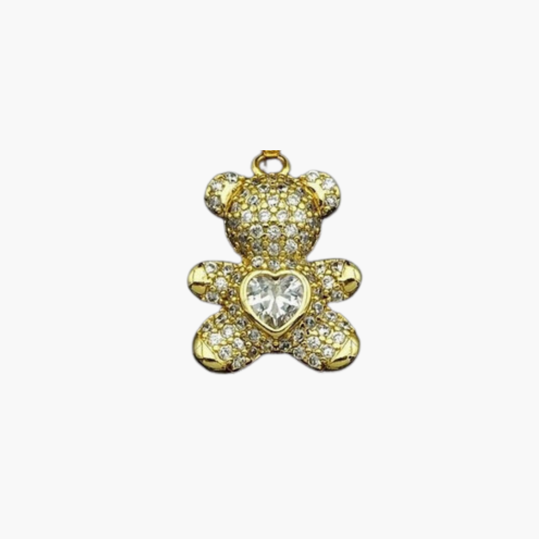 Micro Pave Teddy Bear Charm