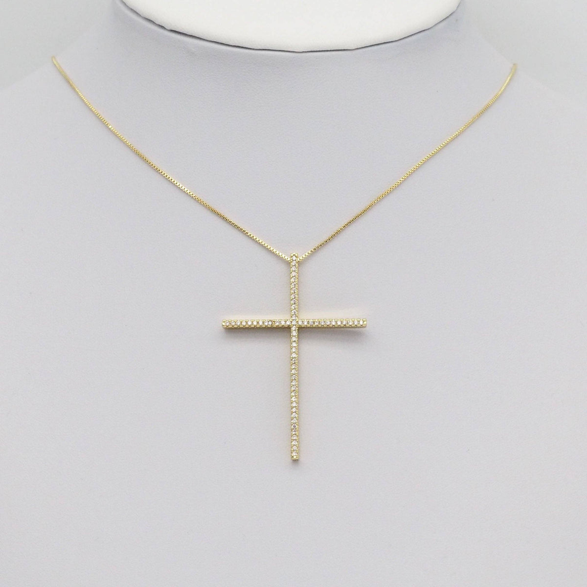 Oversized Micropavé Cross Pendant