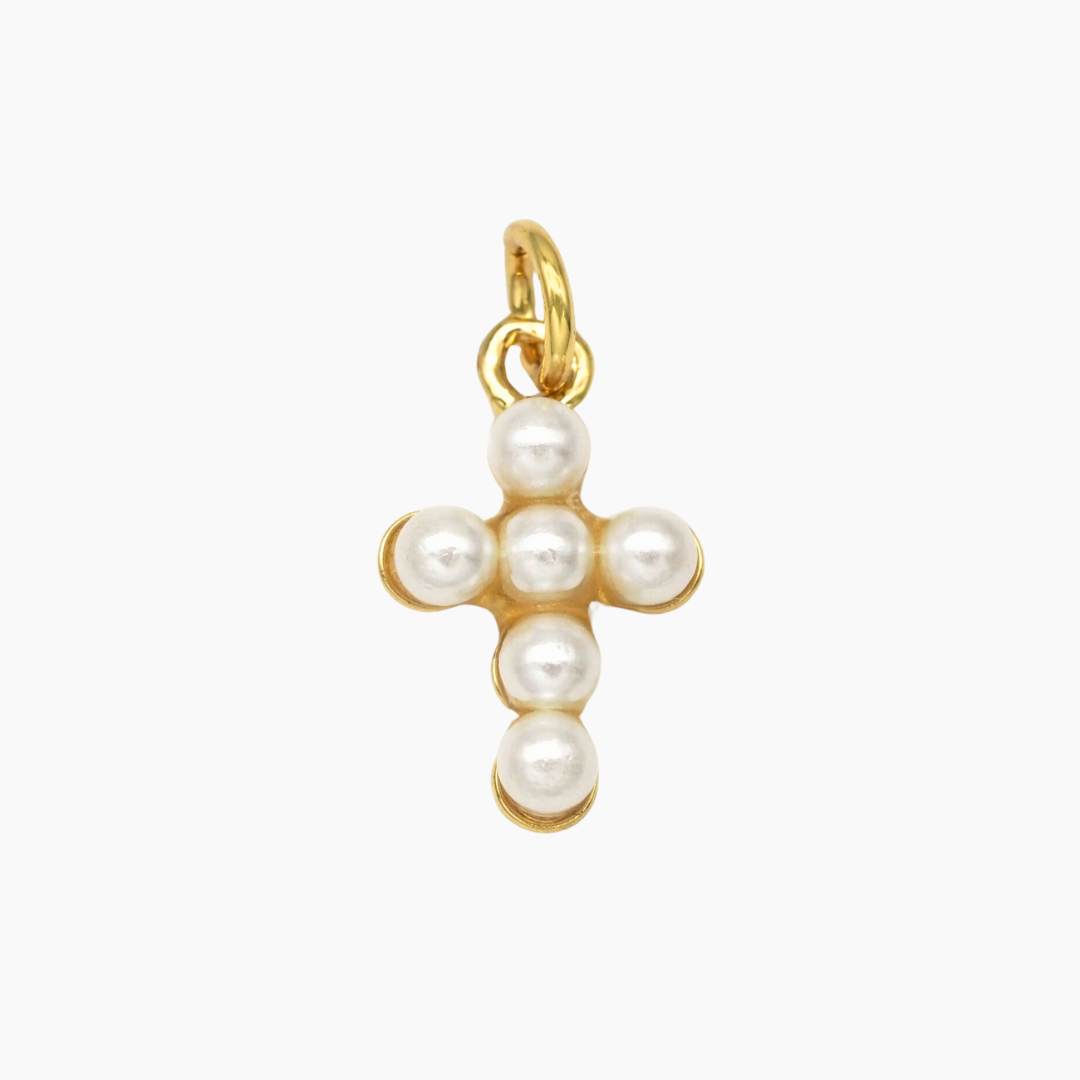 Pearl Cross Charm