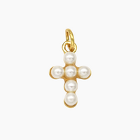 Pearl Cross Charm