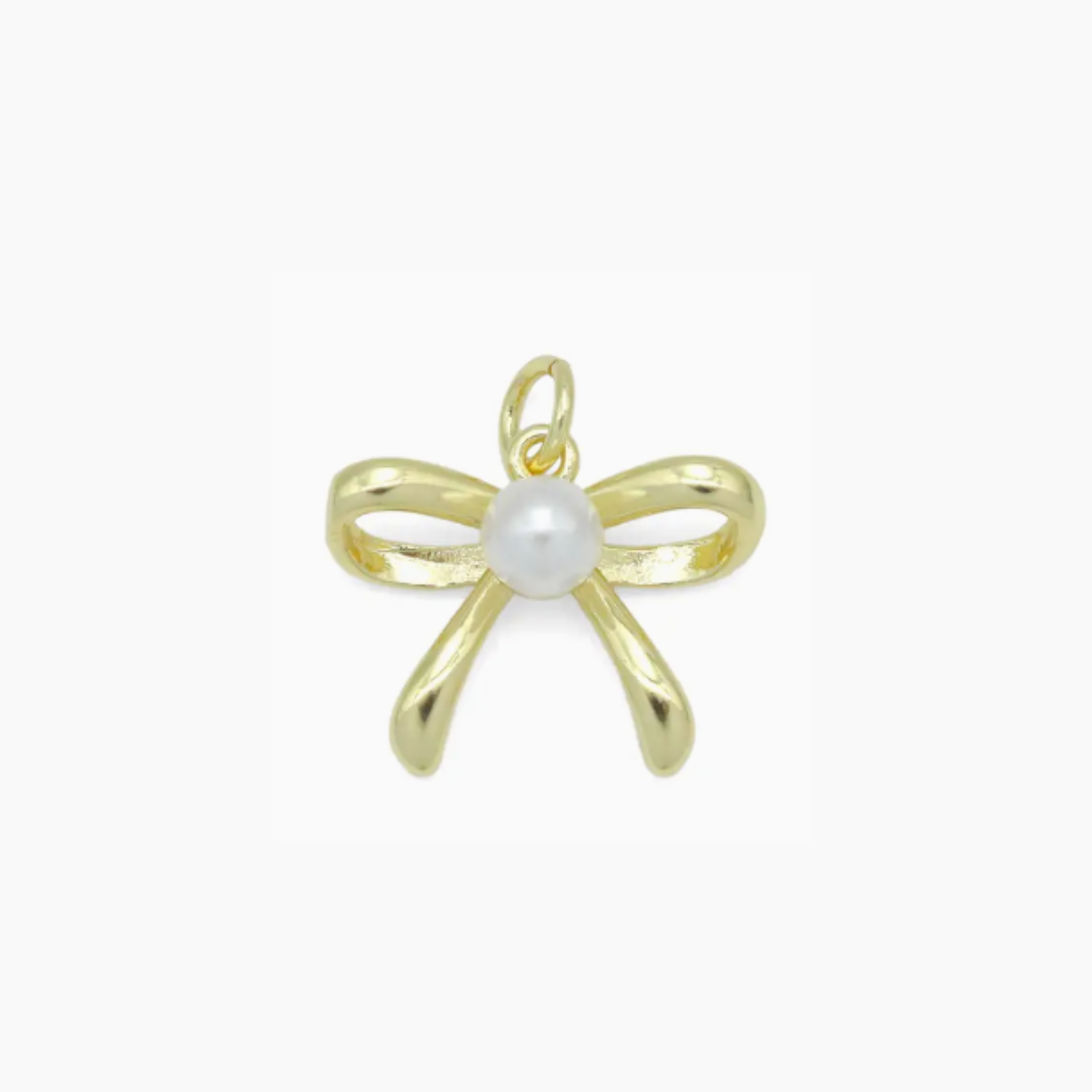 Dainty Bow with Pearl Charm