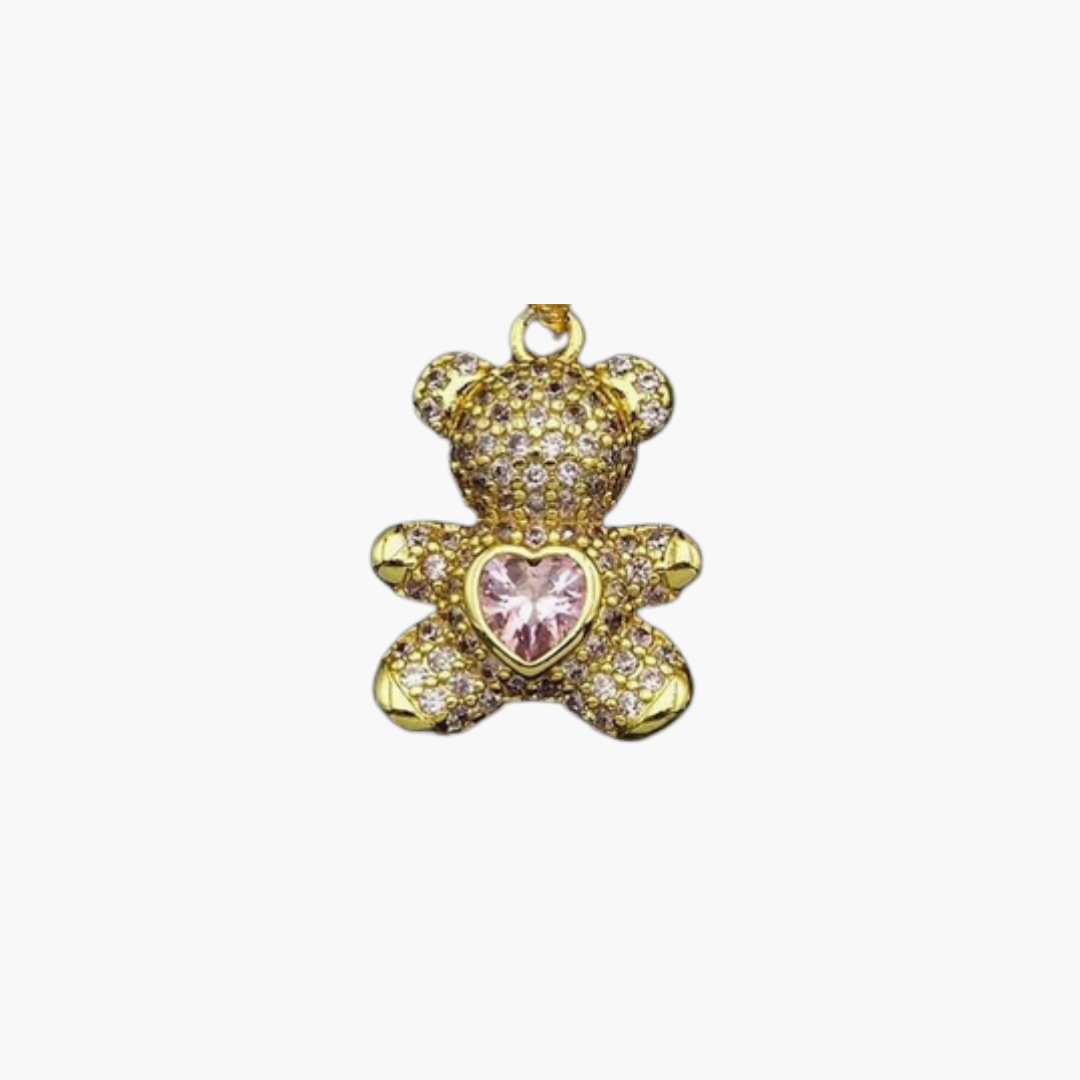 Micro Pave Teddy Bear Charm