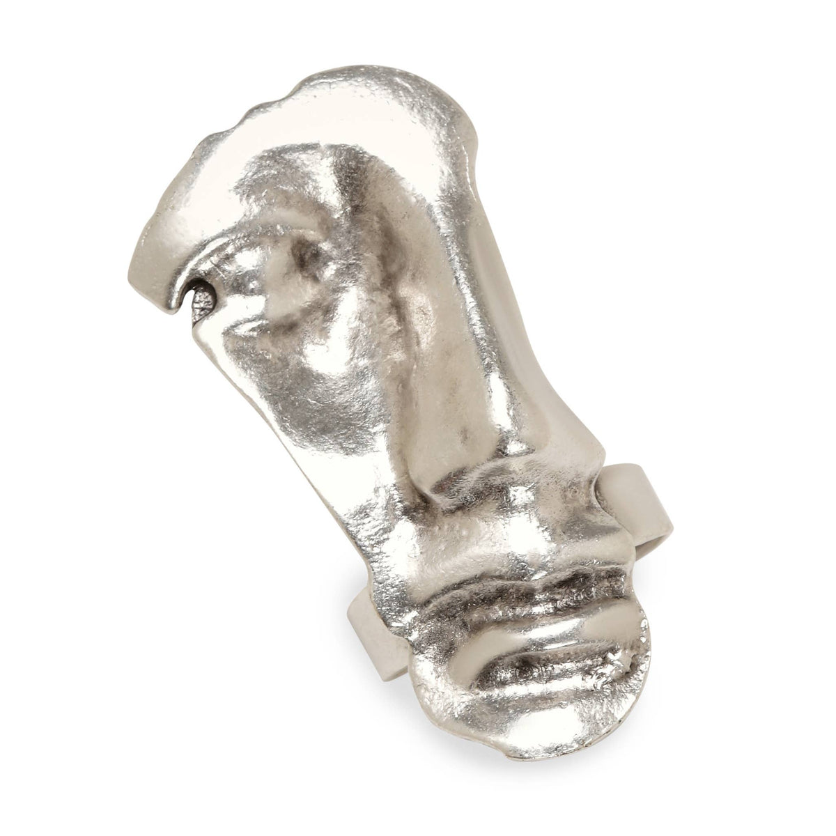 Handmade Face Sculpture Pewter Ring