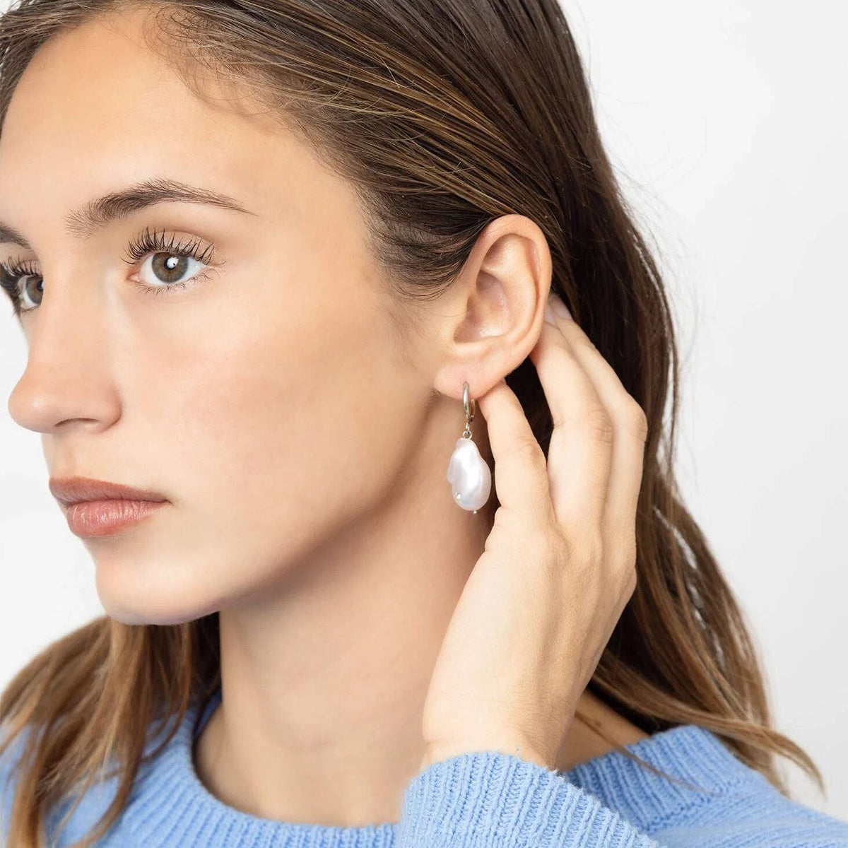 Stone Freshwater Pearl Earrings