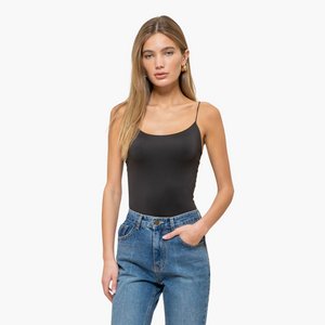 Thin Strap Seamless Knit Cami Bodysuit