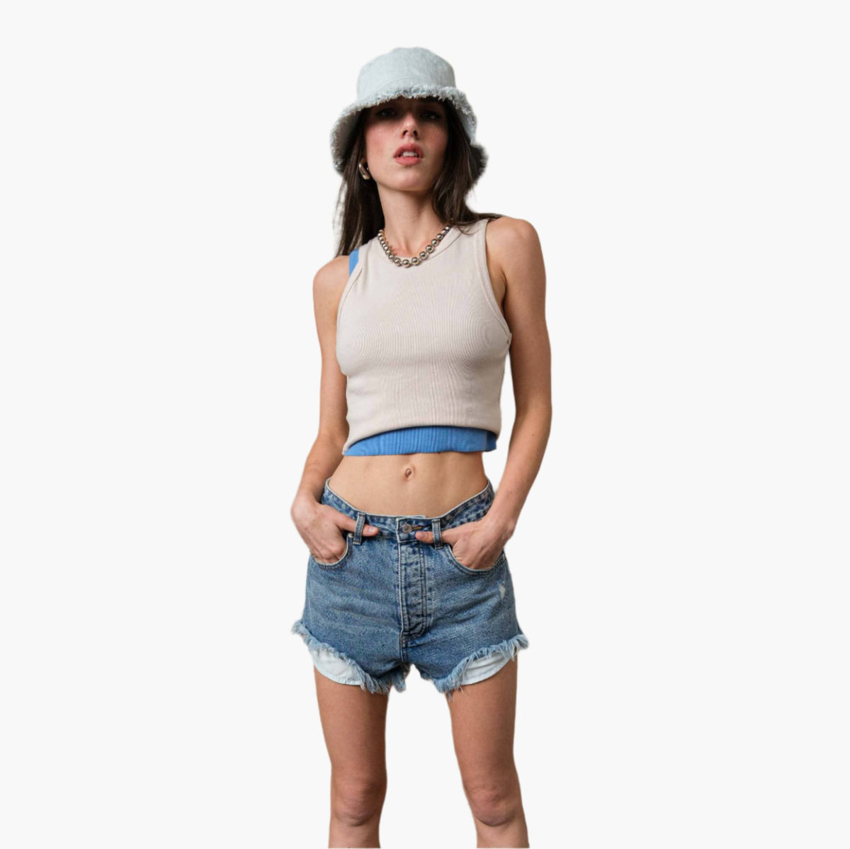 Eggshell Cropped Tank