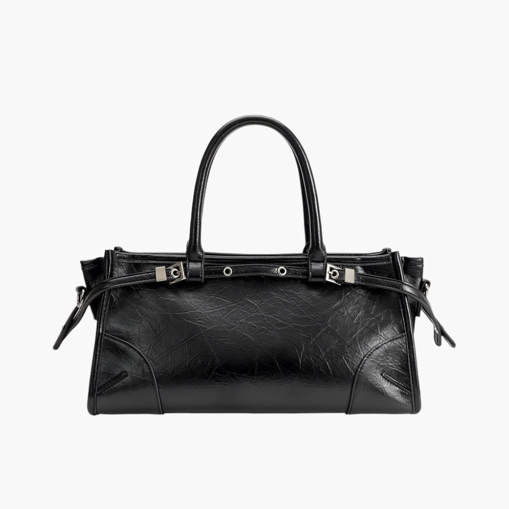 Melie Bianco Rhonda Black Vegan Top Handle Bag