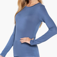 Long Sleeve Crew Neck Top Rayon Spandex Jersey Top