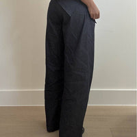 Cotton Wide Leg Pleated Pants