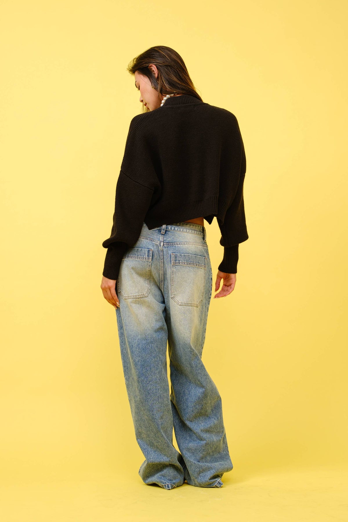 Faded Wide Leg Jeans