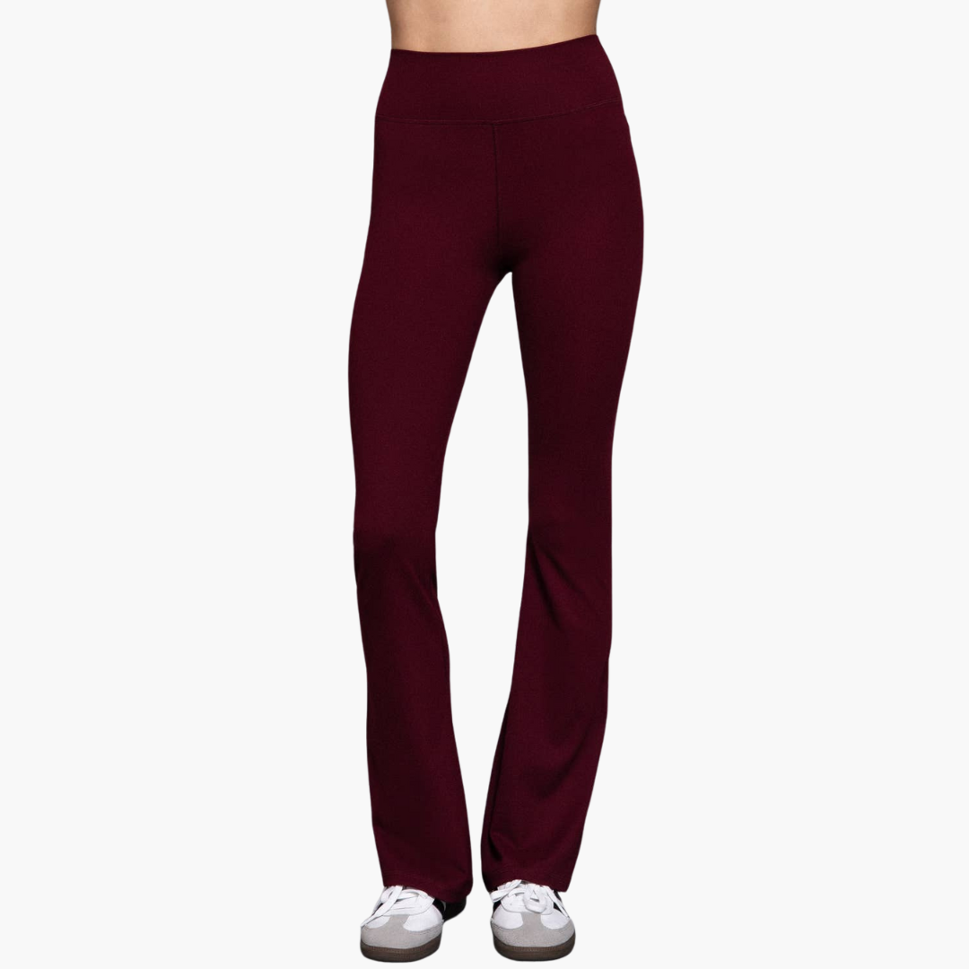 Waist Band Flare Stretch Workout Long Pants