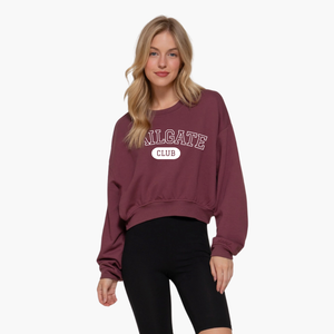 Tailgate Club Long Sleeve Sweatshirt Crop