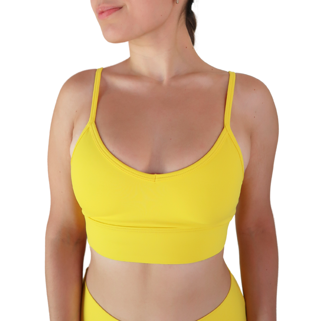 V-Neck Sports Bra in Lemon