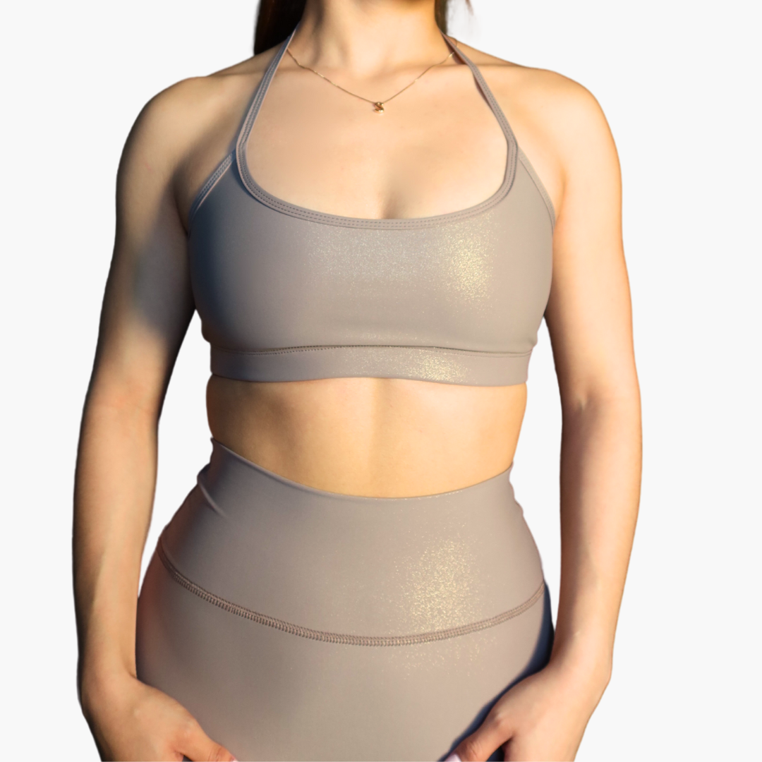 Sophia Halter Sports Bra in Gold Dust