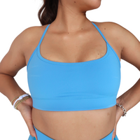 The Racerback Sports Bra in Azure