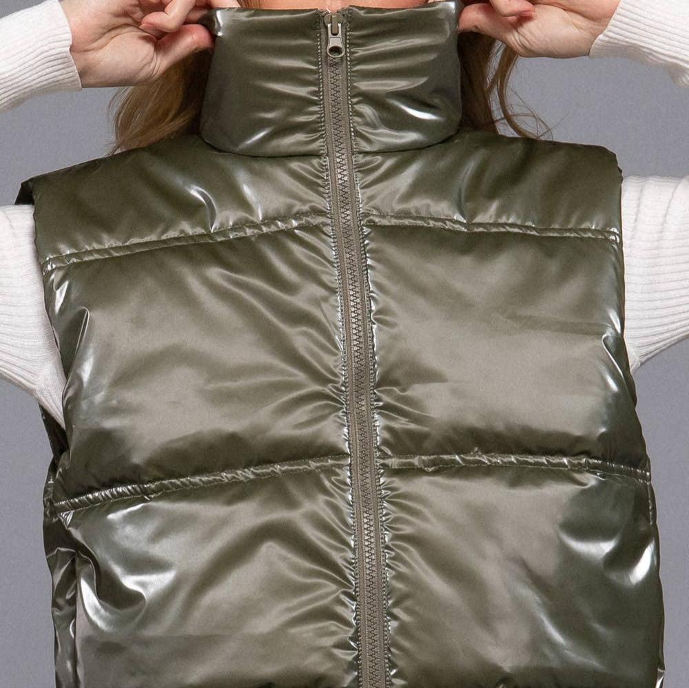 Metallic Puffer Vest