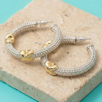 Beaded Knot Station Hoop Earrings