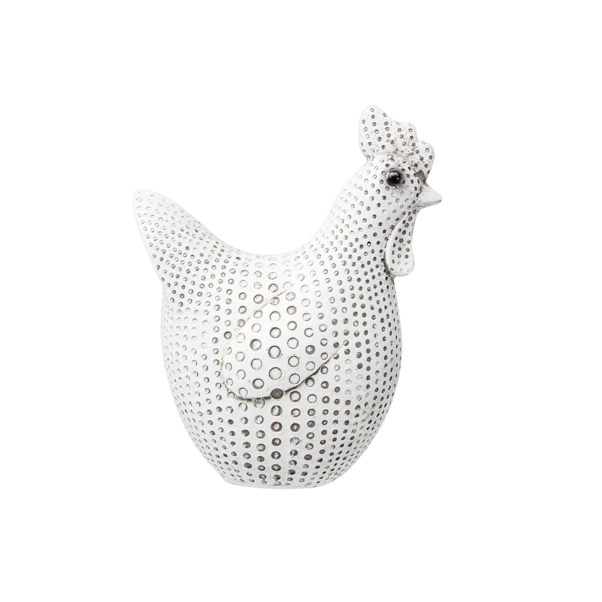 White Resin Spotted Chicken - Decorative Sculpture